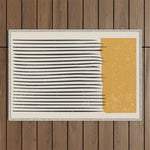 Mid Century Modern Minimalist Rothko Inspired Color Field With Lines Geometric Style Outdoor Rug Gallery Image 1