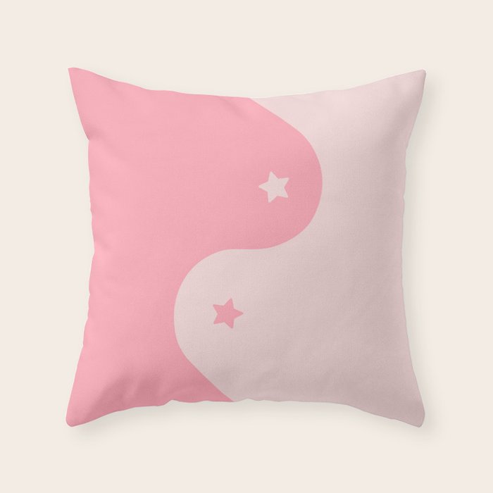 Pinkie Yin Yang Stars Throw Pillow Gallery Image 6