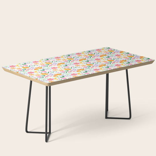 Colorful retro flower folk art pattern Coffee Table Gallery Image 1
