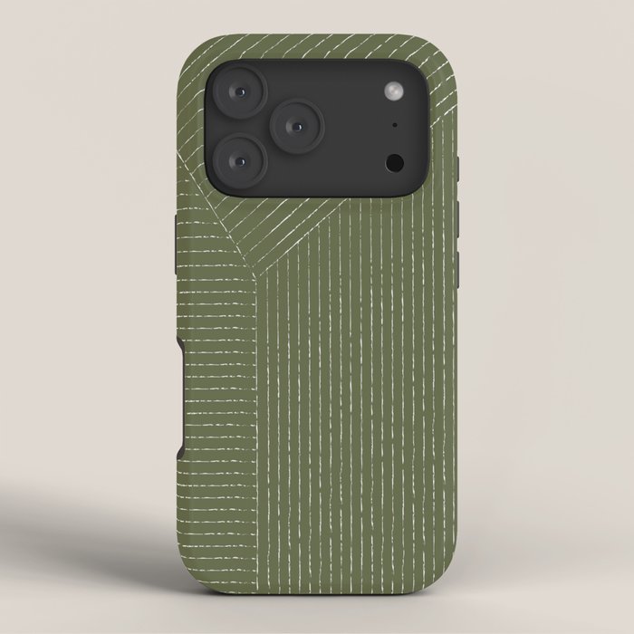 Lines (Moss Green) iPhone Case Gallery Image 3