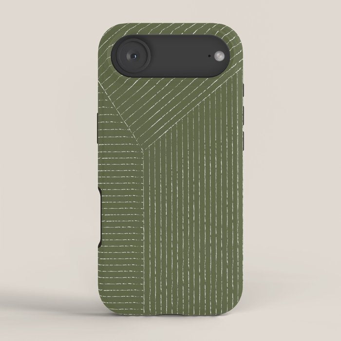 Lines (Moss Green) iPhone Case Gallery Image 2