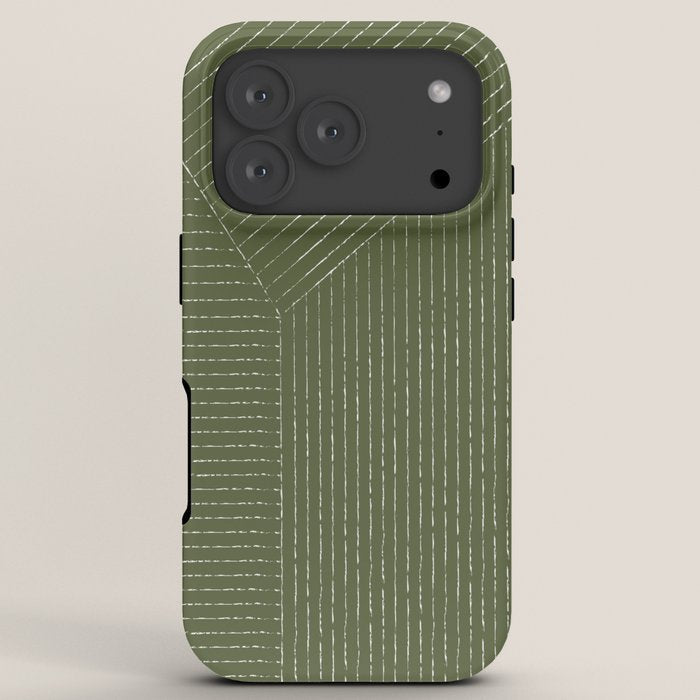 Lines (Moss Green) iPhone Case Gallery Image 7