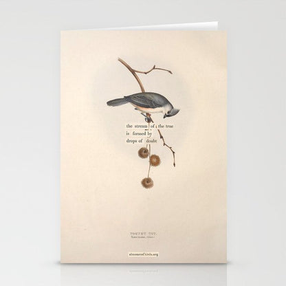 Bird Divinations: Toupet Tit (about: almanacofbirds.org) Stationery Card Gallery Image 2