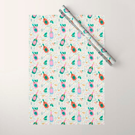 Festive holiday drinks illustration Wrapping Paper Gallery Image 1