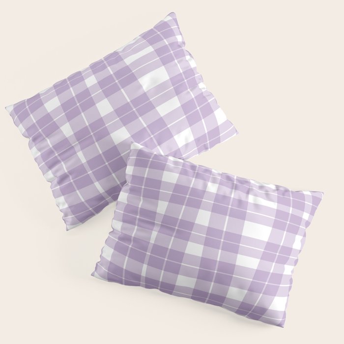 Wavy Plaid Lilac White Pillow Sham Gallery Image 3