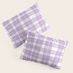 Wavy Plaid Lilac White Pillow Sham Gallery Image 1