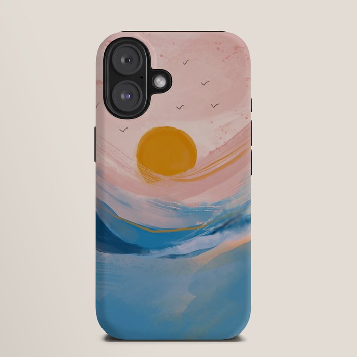 Pink and Blue Abstract Art Ocean and Sunrise iPhone Case Gallery Image 9