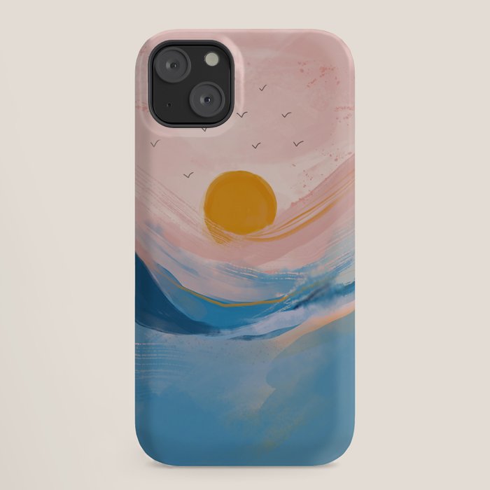 Pink and Blue Abstract Art Ocean and Sunrise iPhone Case Gallery Image 18