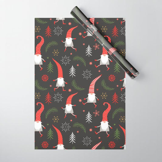 Cute Christmas Elves Wrapping Paper Gallery Image 1