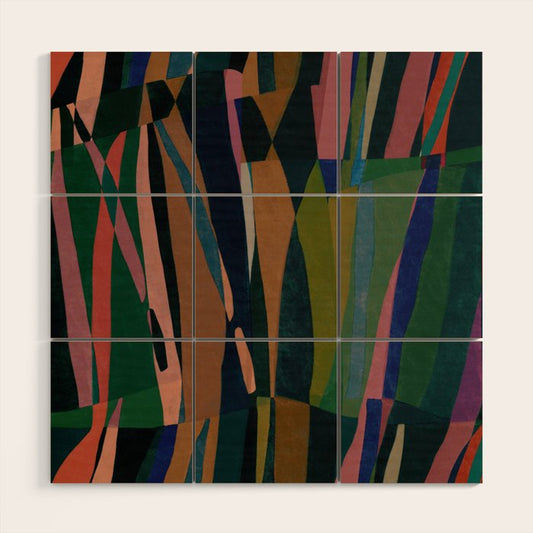 abstract striped multicolored background Wood Wall Art Gallery Image 1