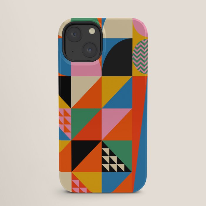 Geometric abstraction in colorful shapes iPhone Case Gallery Image 25