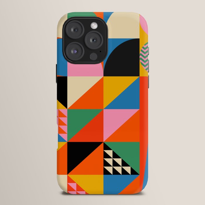 Geometric abstraction in colorful shapes iPhone Case Gallery Image 16