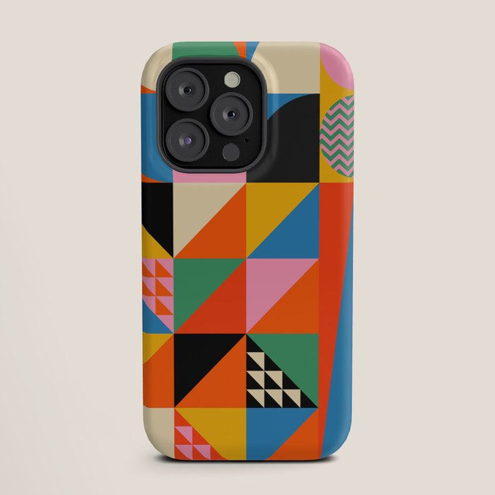 Geometric abstraction in colorful shapes iPhone Case Gallery Image 19