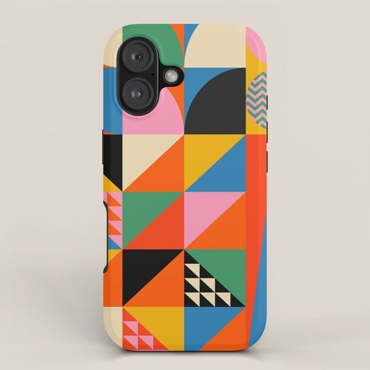 Geometric abstraction in colorful shapes iPhone Case Gallery Image 1