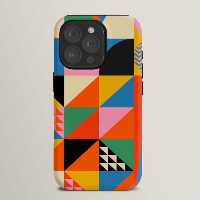 Geometric abstraction in colorful shapes iPhone Case Gallery Image 15