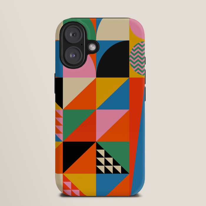 Geometric abstraction in colorful shapes iPhone Case Gallery Image 9