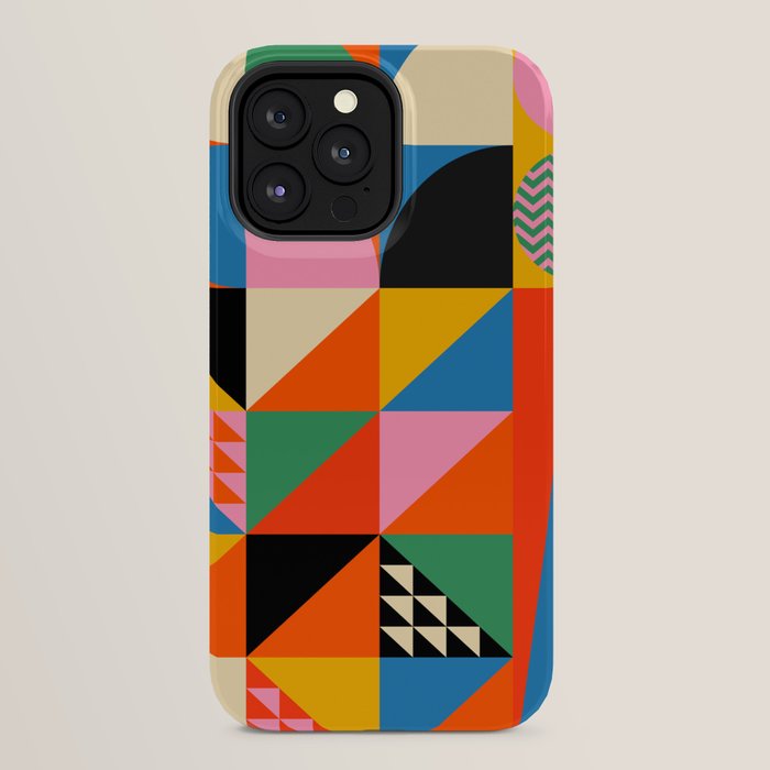 Geometric abstraction in colorful shapes iPhone Case Gallery Image 24