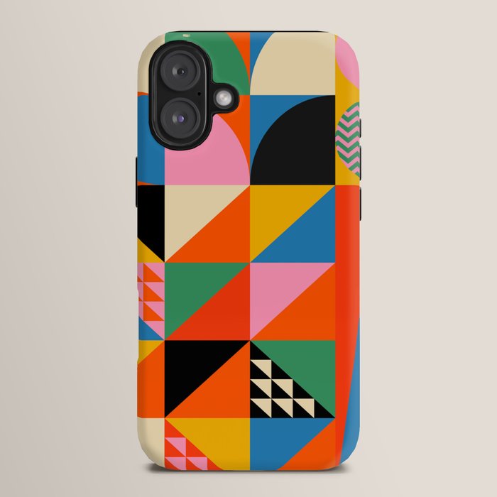 Geometric abstraction in colorful shapes iPhone Case Gallery Image 14