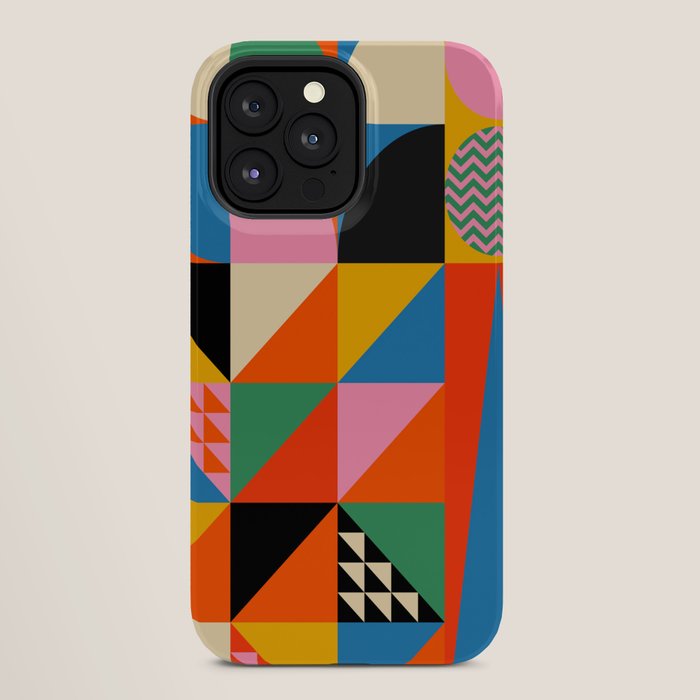 Geometric abstraction in colorful shapes iPhone Case Gallery Image 28