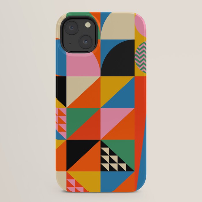 Geometric abstraction in colorful shapes iPhone Case Gallery Image 30