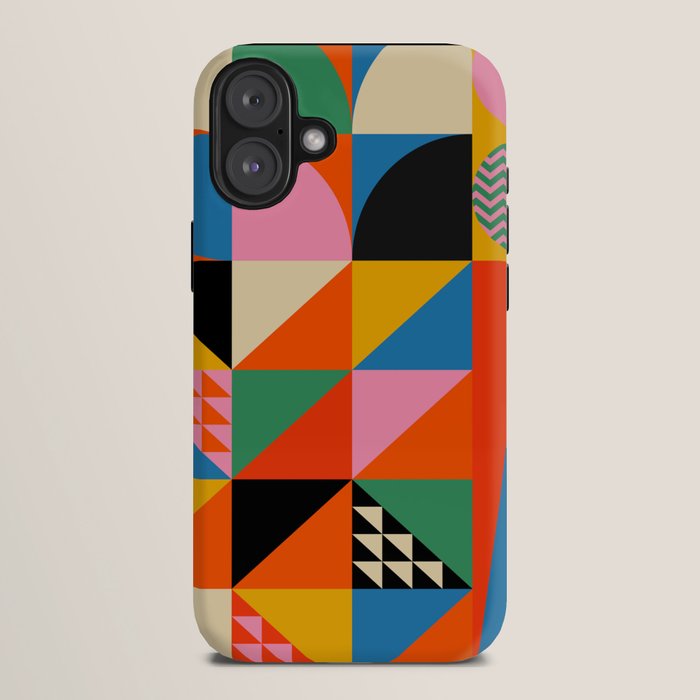 Geometric abstraction in colorful shapes iPhone Case Gallery Image 10