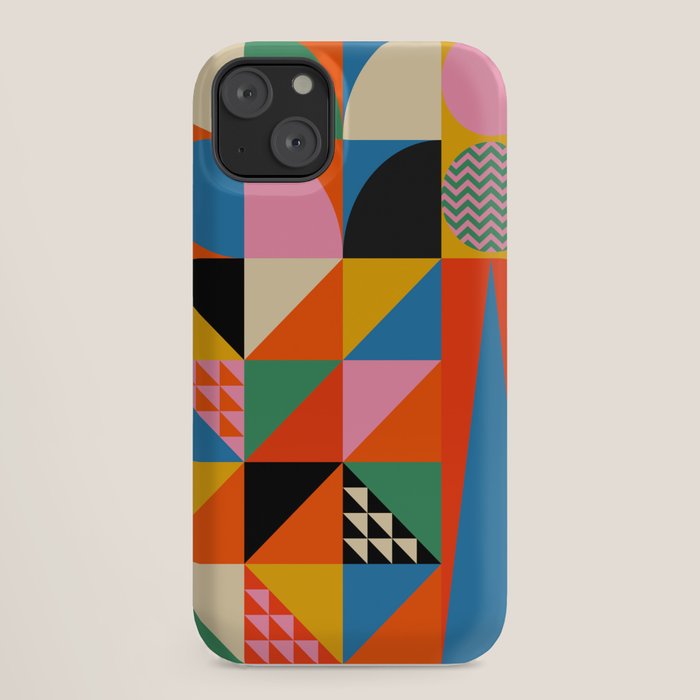Geometric abstraction in colorful shapes iPhone Case Gallery Image 18