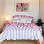 Feathered Stripes Brushed Cotton Duvet Cover Set