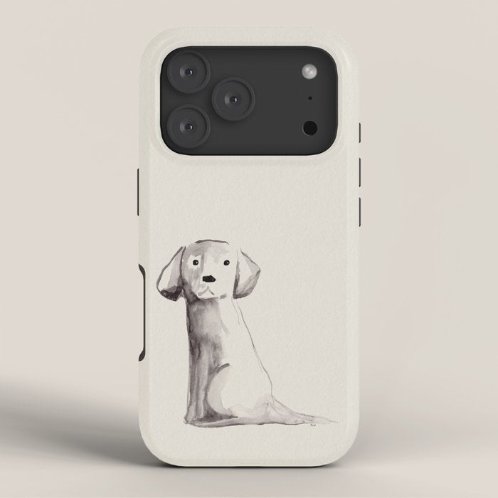 Little pup watercolor dog painting iPhone Case Gallery Image 3