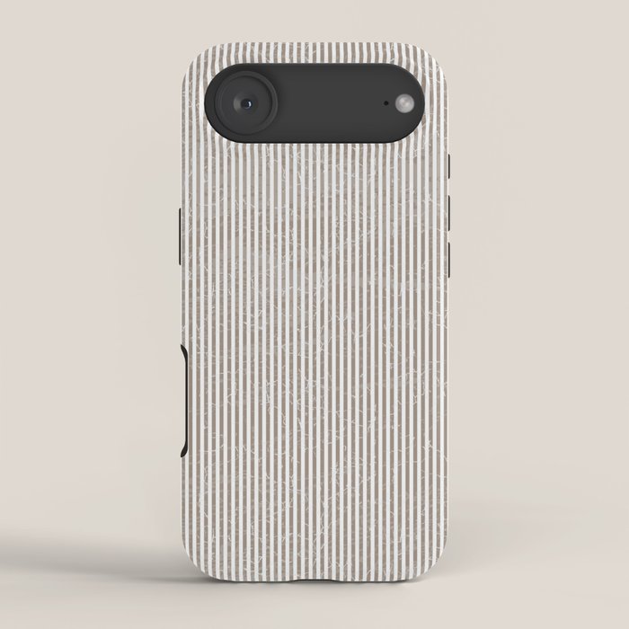 Cocoa Brown Tan Pinstripes iPhone Case Gallery Image 2