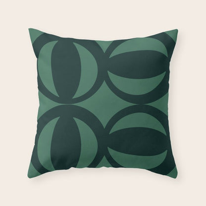 Retro Orbit Forest Green - Mid Century Modern Geometric Throw Pillow Gallery Image 3