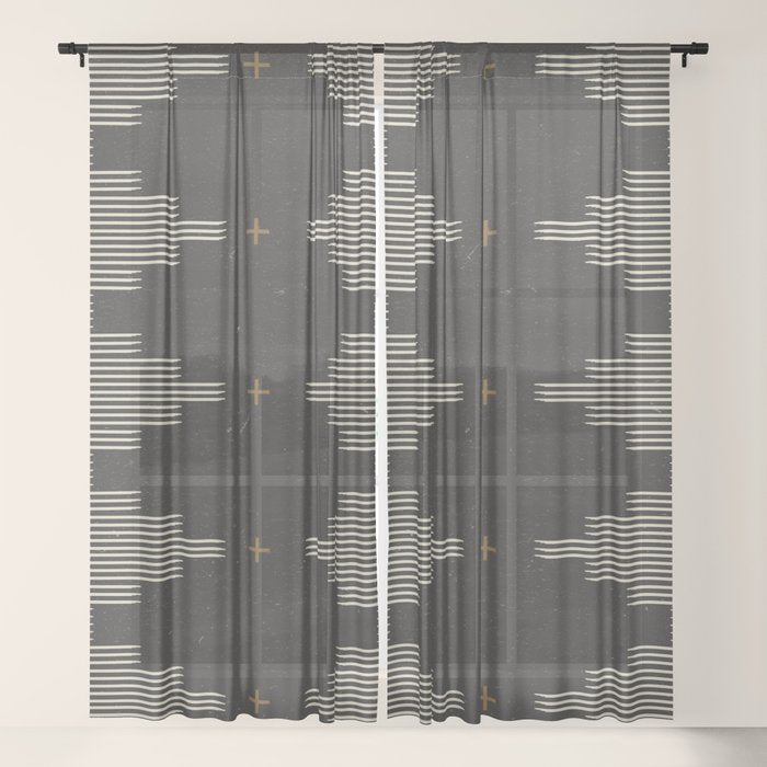 Southwestern Minimalist Black & White Window Curtain Gallery Image 21