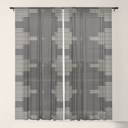 Southwestern Minimalist Black & White Window Curtain Gallery Image 21