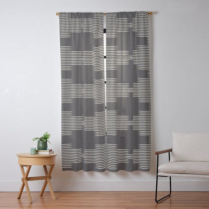 Southwestern Minimalist Black & White Window Curtain Gallery Image 9