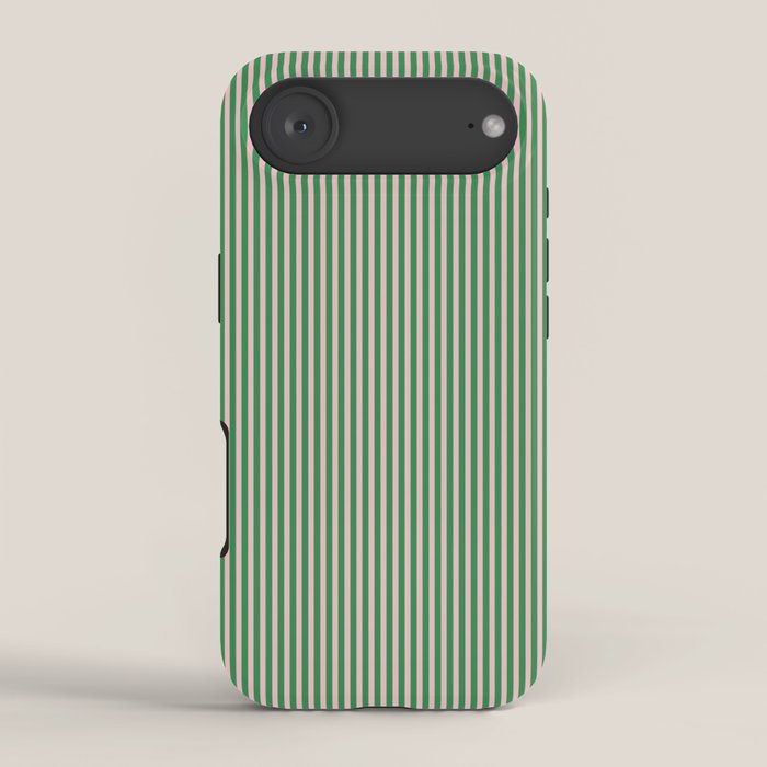 Narrow Stripes Green and Pink Vertical Pattern iPhone Case Gallery Image 2