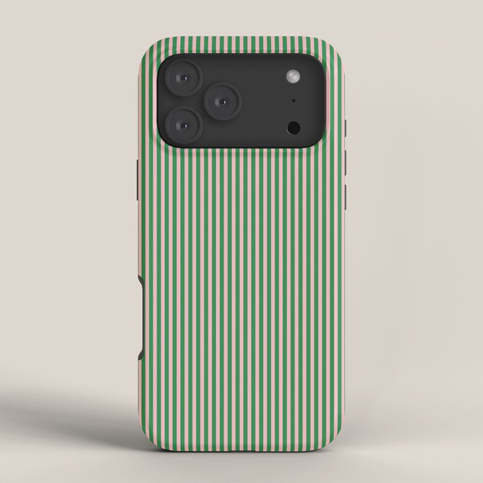 Narrow Stripes Green and Pink Vertical Pattern iPhone Case Gallery Image 4