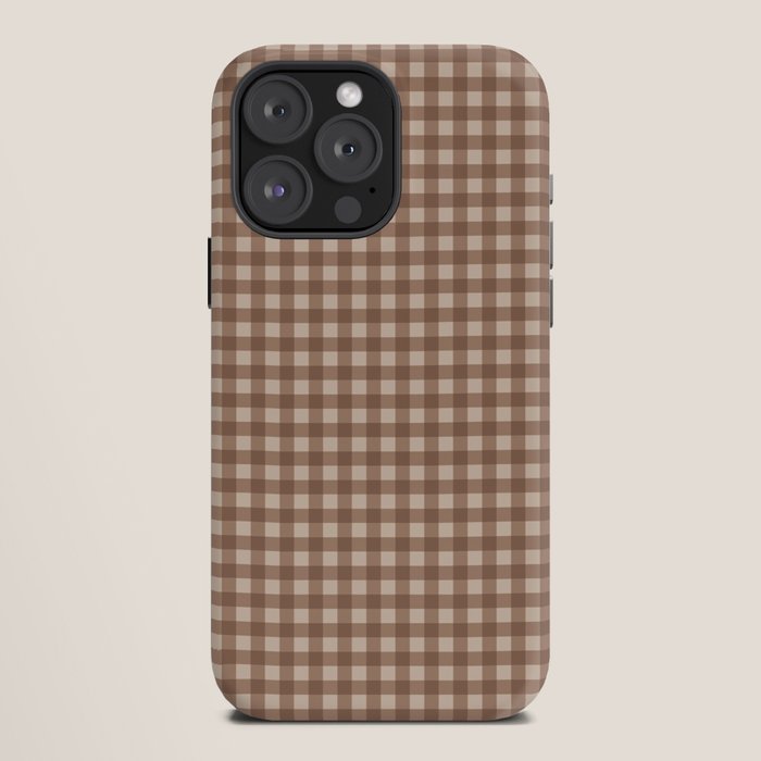 Gingham Plaid Pattern - Coffee Creme iPhone Case Gallery Image 12