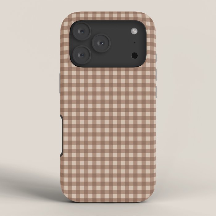 Gingham Plaid Pattern - Coffee Creme iPhone Case Gallery Image 3