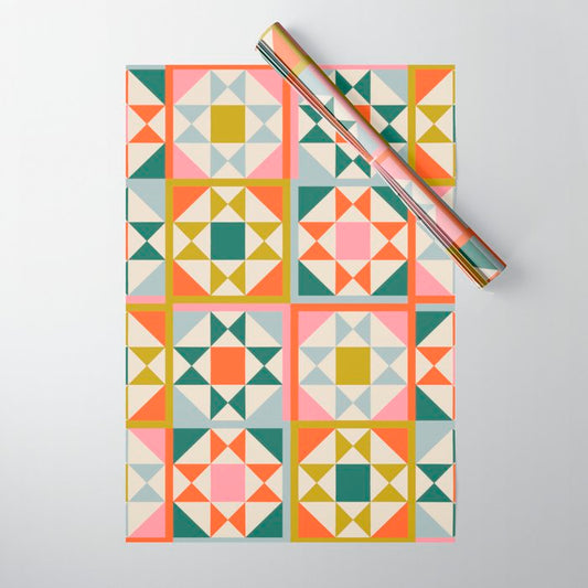 Playful patchwork pattern Wrapping Paper Gallery Image 1