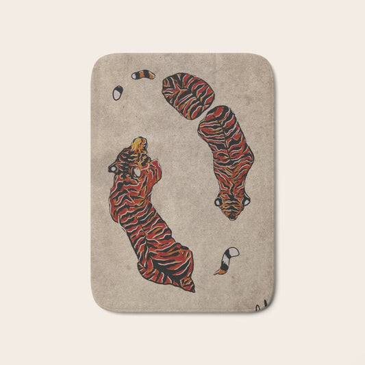 Two Tigers -- Ukiyo-e Style Bath Mat Gallery Image 1