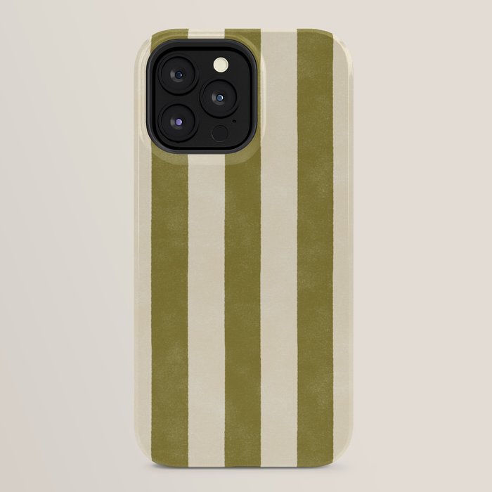 Cabana Stripe - moss green and cream iPhone Case Gallery Image 32