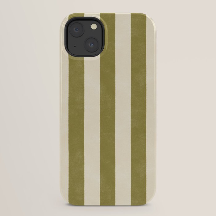 Cabana Stripe - moss green and cream iPhone Case Gallery Image 22