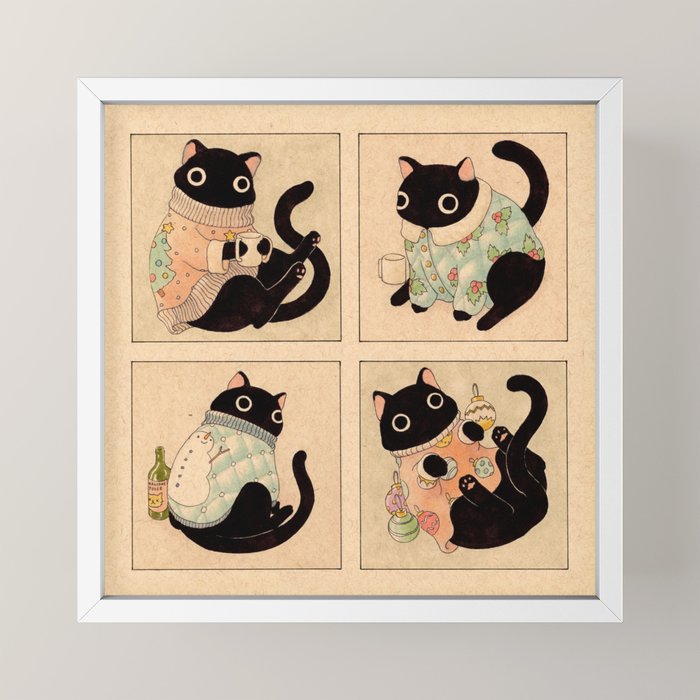 Christmas Sweater Cats Mini Art Print Gallery Image 4