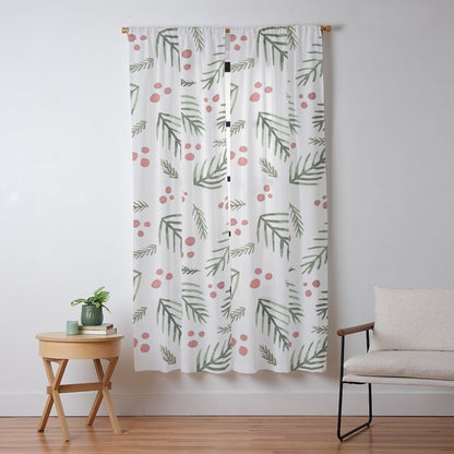 Christmas tree branches and berries - vintage Window Curtain Gallery Image 13