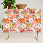 Kittens & Shrooms - Pink & Coral on Cream Credenza Gallery Image 1