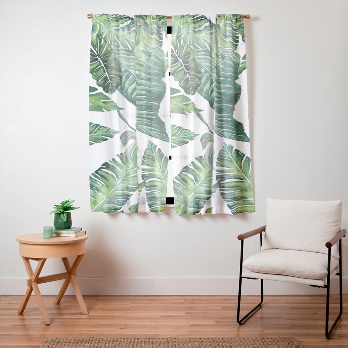 Jungle Leaves, Banana, Monstera #society6 Window Curtain Gallery Image 15