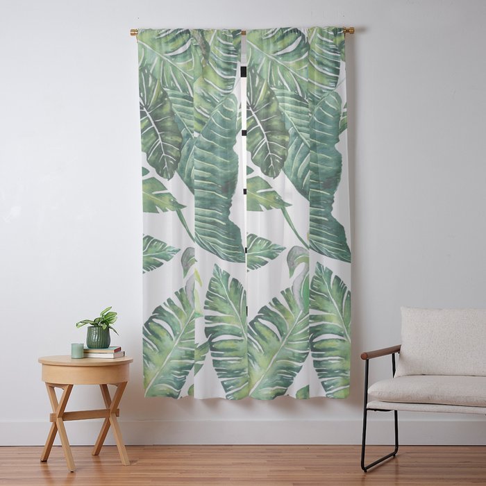 Jungle Leaves, Banana, Monstera #society6 Window Curtain Gallery Image 13