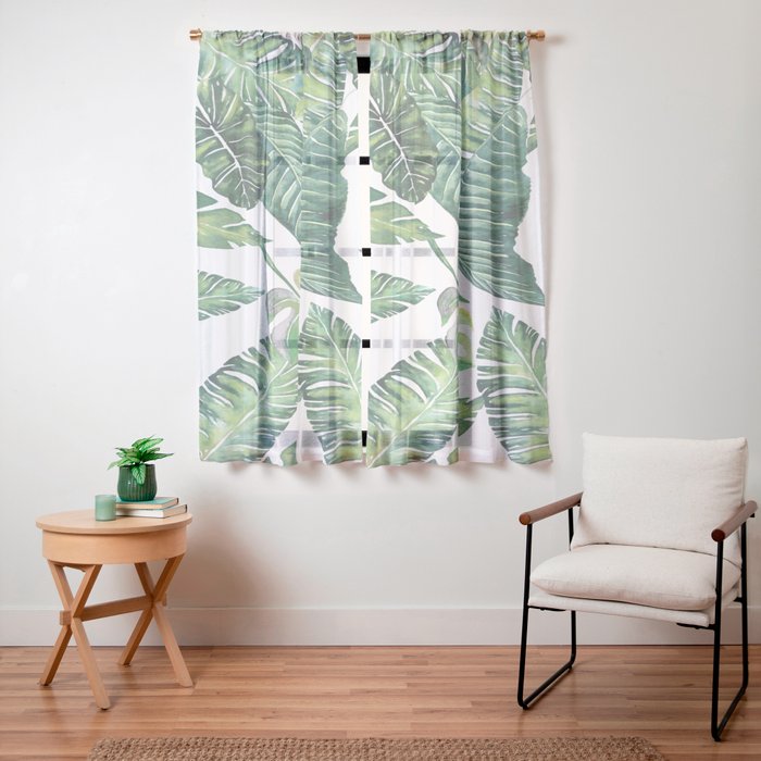 Jungle Leaves, Banana, Monstera #society6 Window Curtain Gallery Image 19
