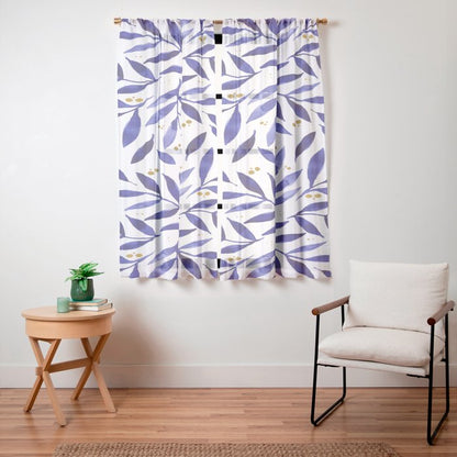 Pretty watercolor branches - blue and yellow Window Curtain Gallery Image 19