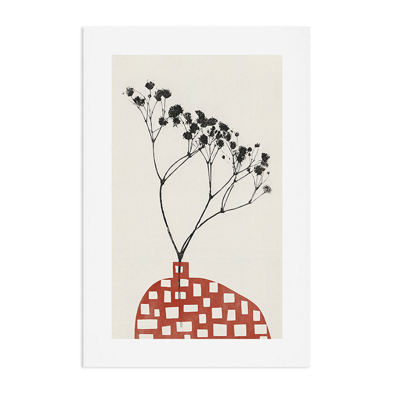 Gypsophila in a Red Vase Art Print Gallery Image 2