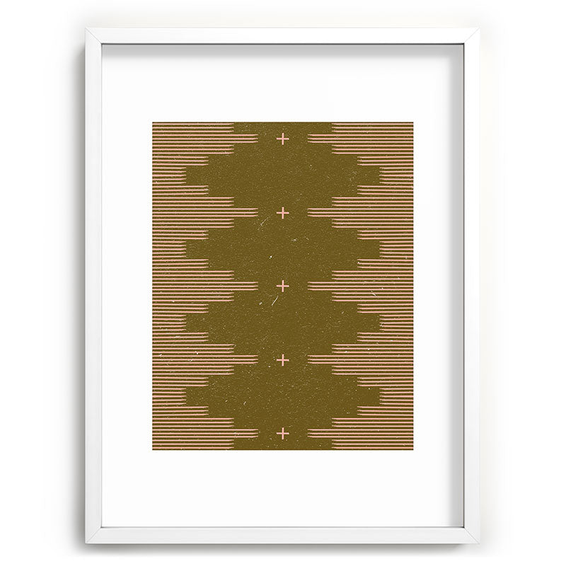 Southwestern Minimalist Retro Green & Pink Framed Art Print Gallery Image 108